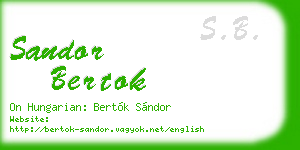 sandor bertok business card