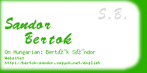 sandor bertok business card